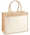 W427 Westford Mill Pocket Jute Shopper Natural colour image